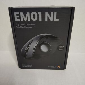 ProtoArc EM01 NL Ergonomic Bluetooth Wireless Trackball Mouse Rollerball Thumb